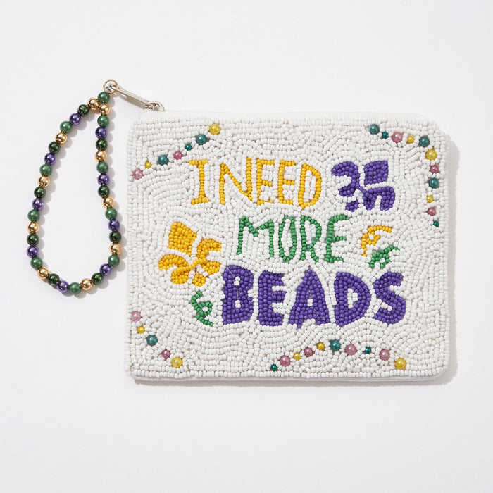 Mardi Gras "I NEED MORE BEADS" Pouch