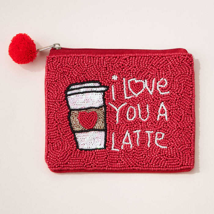 "I love You A Latte" Valentine's Day Coin Pouch