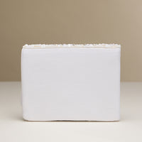 White Pearl & Sequin Beaded Clutch with Chain