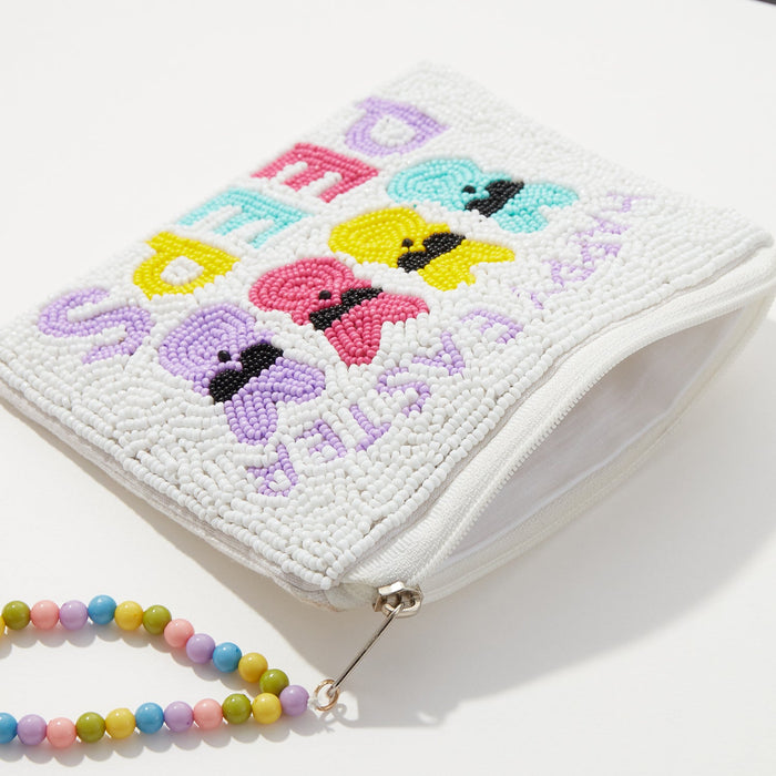 Happy Easter Peeps Seed Bead Coin Pouch