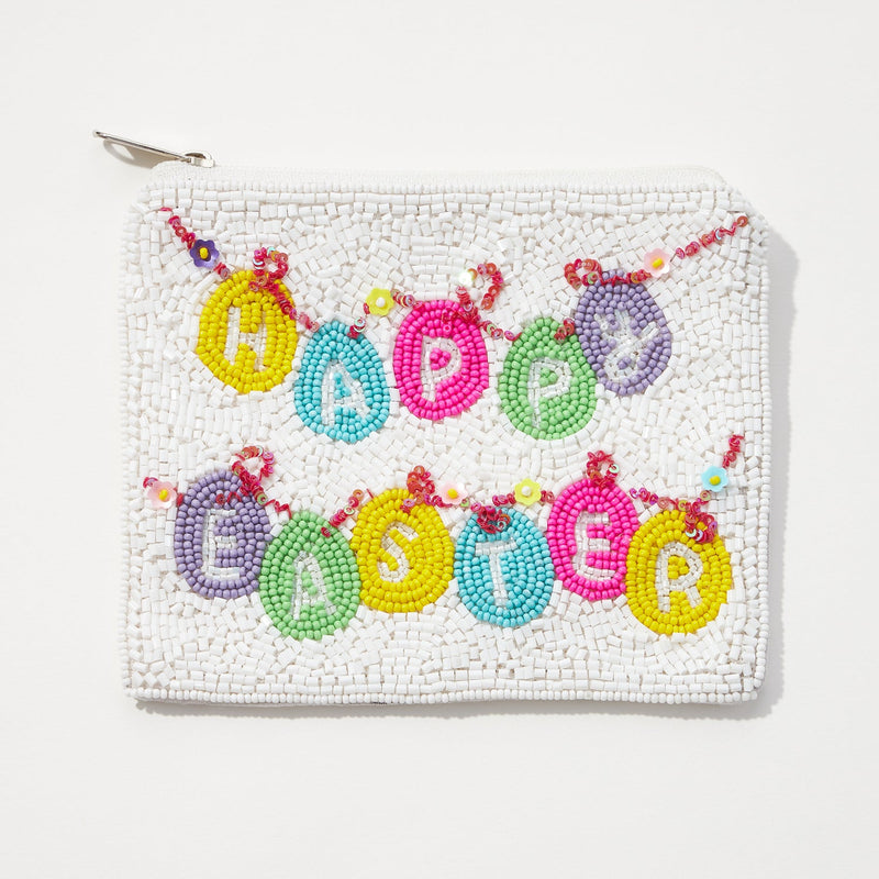 Happy Easter Seed Bead Coin Pouch