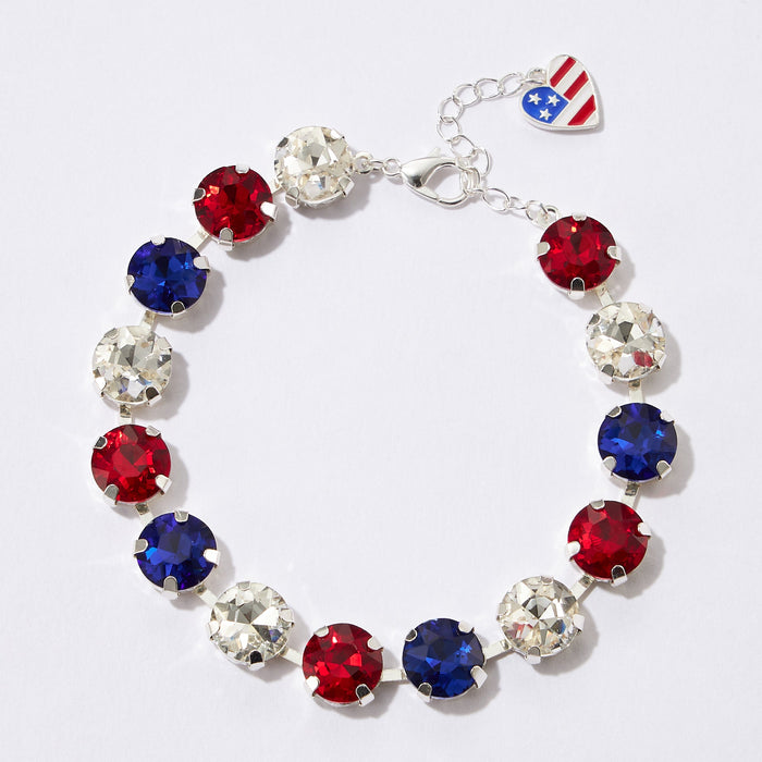 American Flag Rhinestone Bracelet