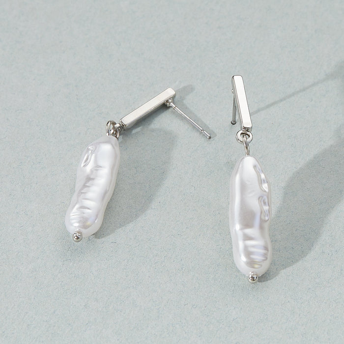 Dangling Natural Pearl Stud Earrings