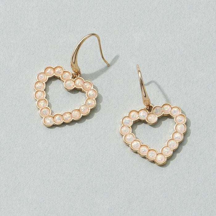 Heart Rhinestone Hoop Earrings