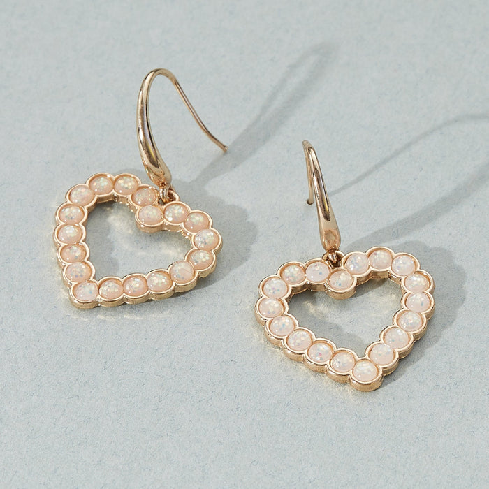 Heart Rhinestone Hoop Earrings