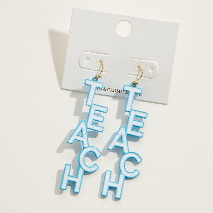 TEACH Enamel Drop Earrings