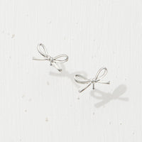 Basic Metal Ribbon Stud Earrings