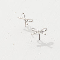 Basic Metal Ribbon Stud Earrings