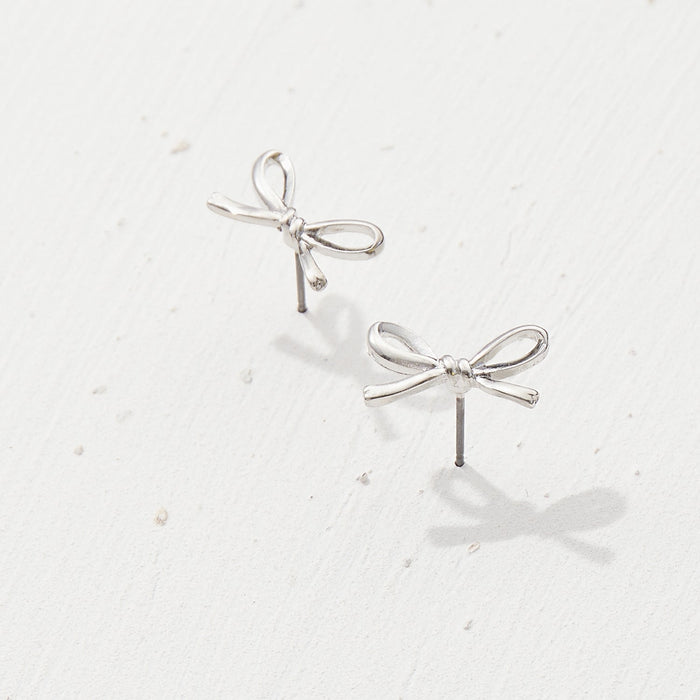 Basic Metal Ribbon Stud Earrings