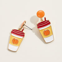 Glitter Pumpkin Latte Drop Earrings