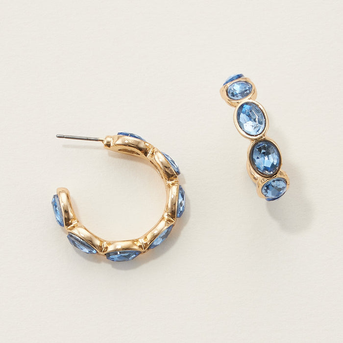 Color Rhinestone Hoop Earrings