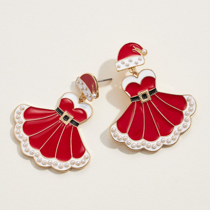 Christmas Santa Girl Drop Earrings