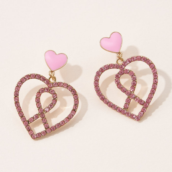 Heart Pave Post Earrings for Special Day