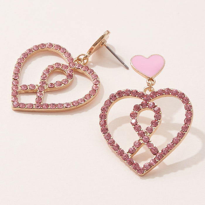 Heart Pave Post Earrings for Special Day