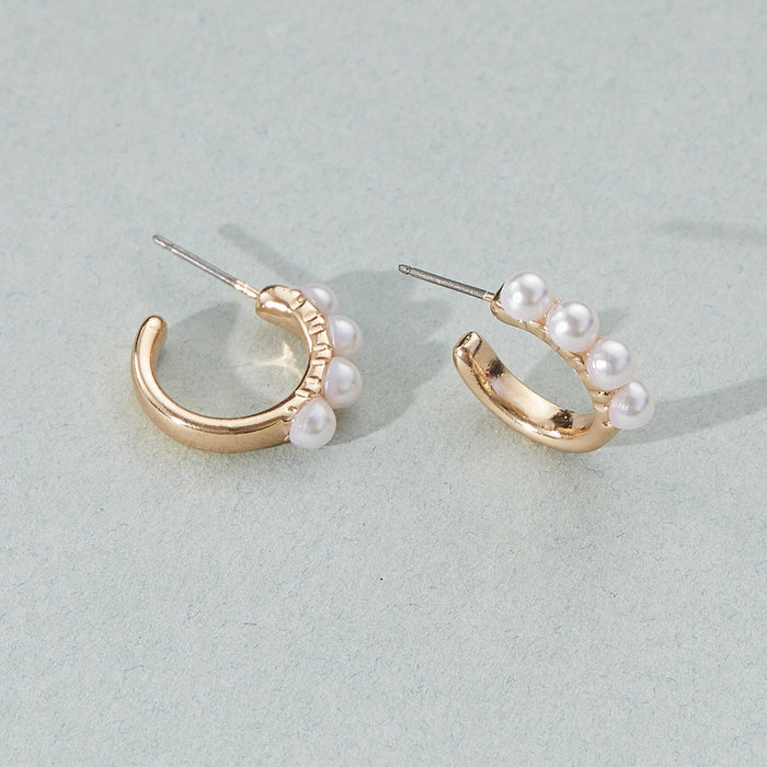 Dainty Pearl Hoop Earrings