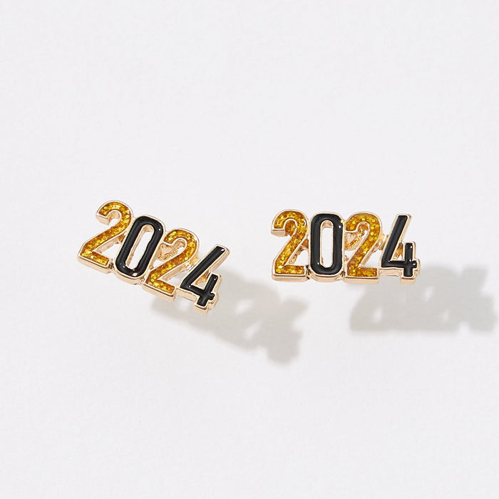 2024 New Year Enamel Earrings