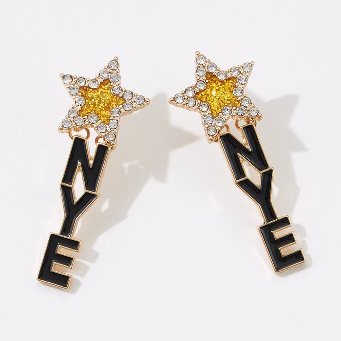 New Year's Eve Enamel Drop Earrings