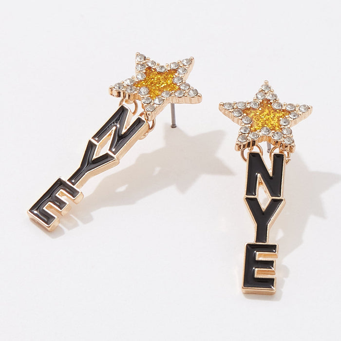 New Year's Eve Enamel Drop Earrings