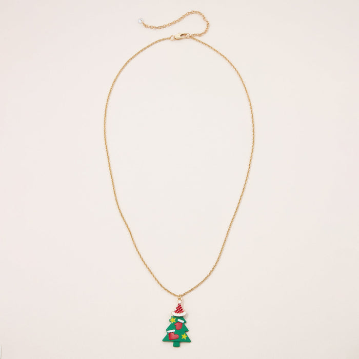 Christmas Tree Silicone Coated Pendant Necklace