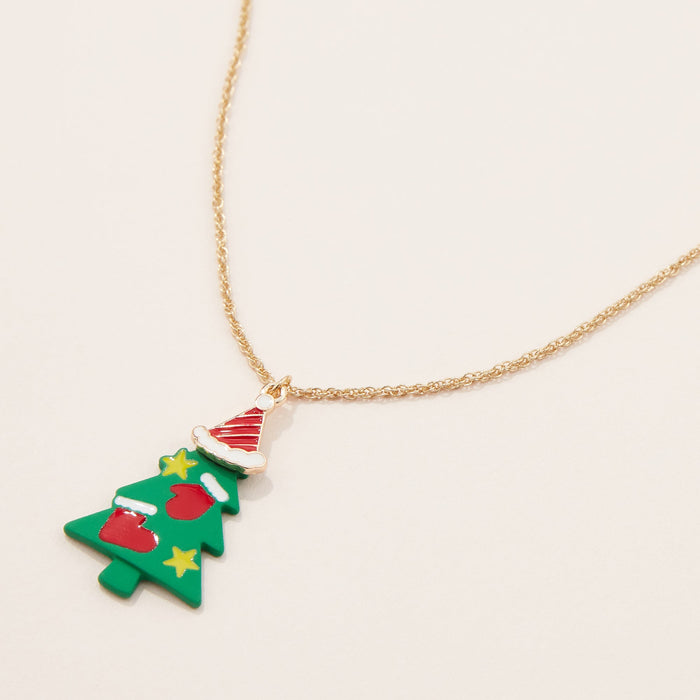 Christmas Tree Silicone Coated Pendant Necklace