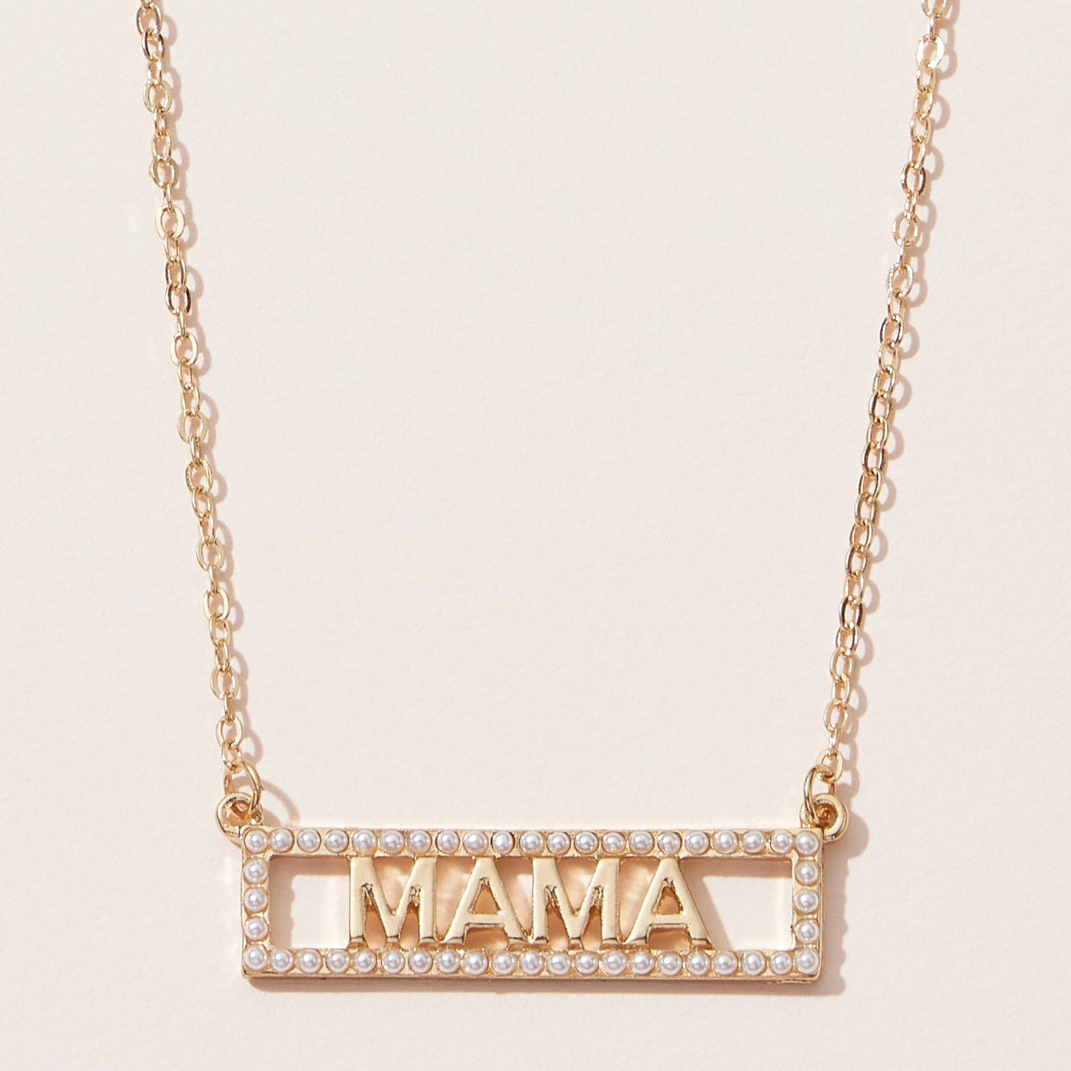 Mini and Mama Pearl Pave Necklace