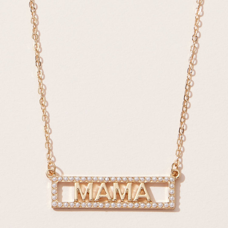 Mini and Mama Pearl Pave Necklace