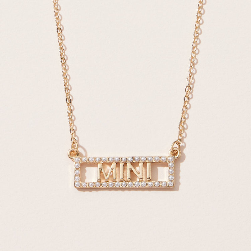 Mini and Mama Pearl Pave Necklace