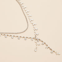 Dainty Star Layered Necklace with Crystal Accents