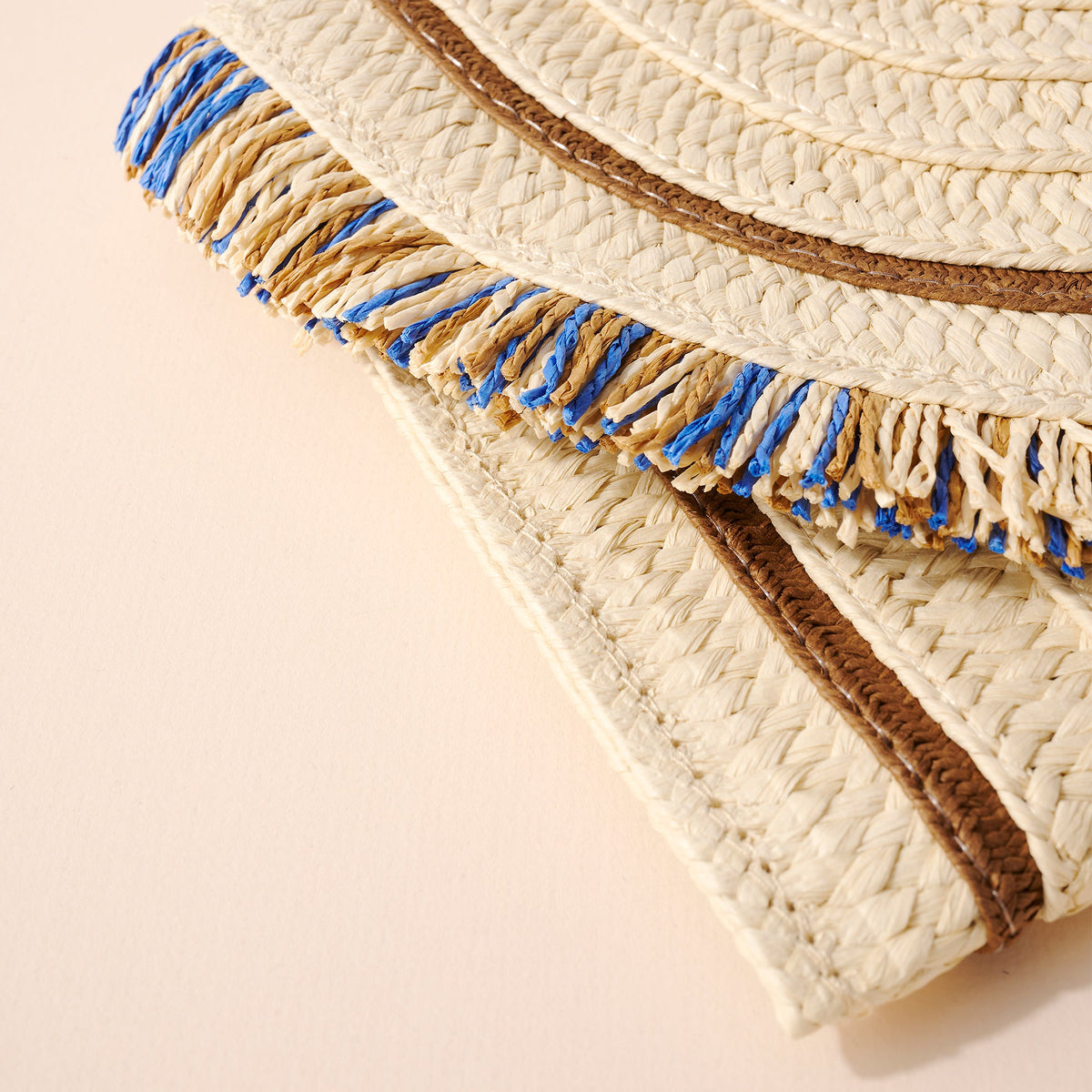 Raffia Woven Fringe Clutch Bag