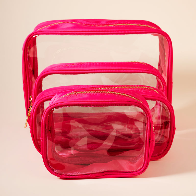 Clear Cosmetic Bag Four Piece Set