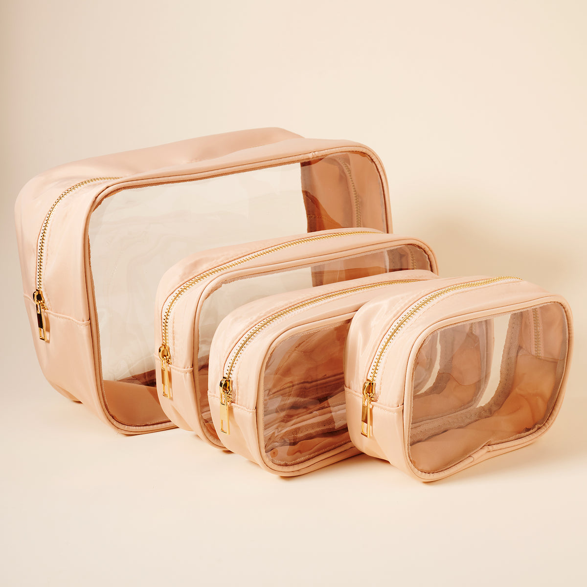 Clear Cosmetic Bag Four Piece Set