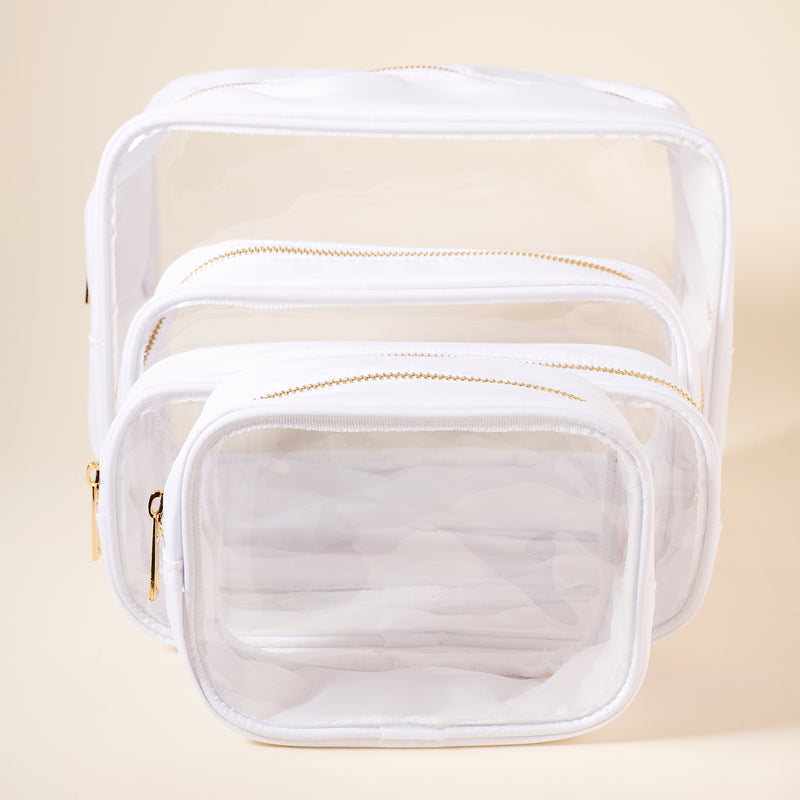 Clear Cosmetic Bag Four Piece Set