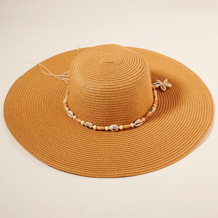 Sea Shell Straw Floppy Hat