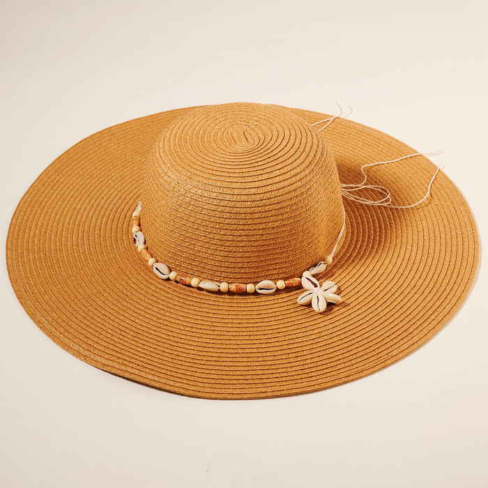 Sea Shell Straw Floppy Hat