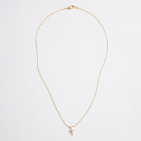 Gold Dipped CZ Dainty Cross Pendant Necklace