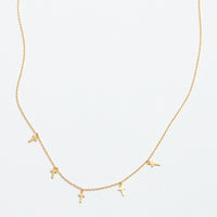 Gold Dipped Dainty Cross Charm Necklace