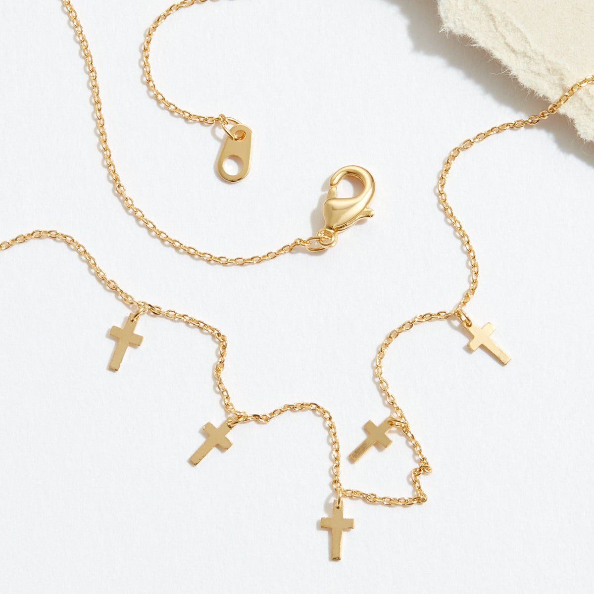 Gold Dipped Dainty Cross Charm Necklace