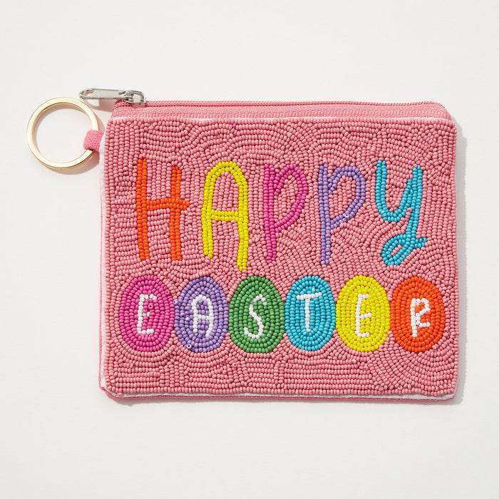 Happy and Happy Easter Seed Bead Coin Pouch