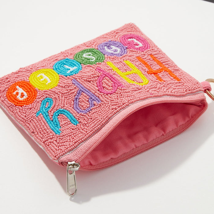 Happy and Happy Easter Seed Bead Coin Pouch