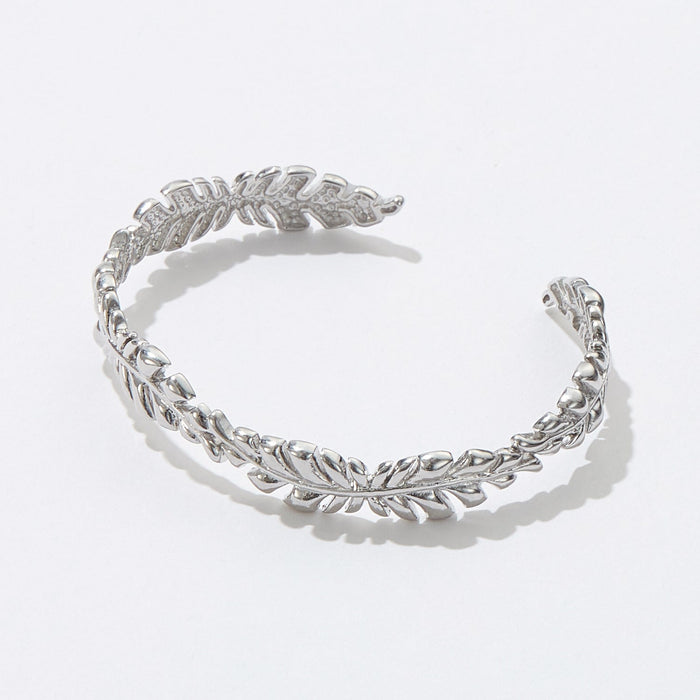 Everyday Wear Leaf Shape Metal Cuff Bracelet