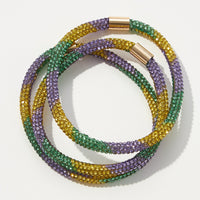 Mardi Gras Glitter 3 Set of Bangles