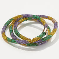 Mardi Gras Glitter 3 Set of Bangles