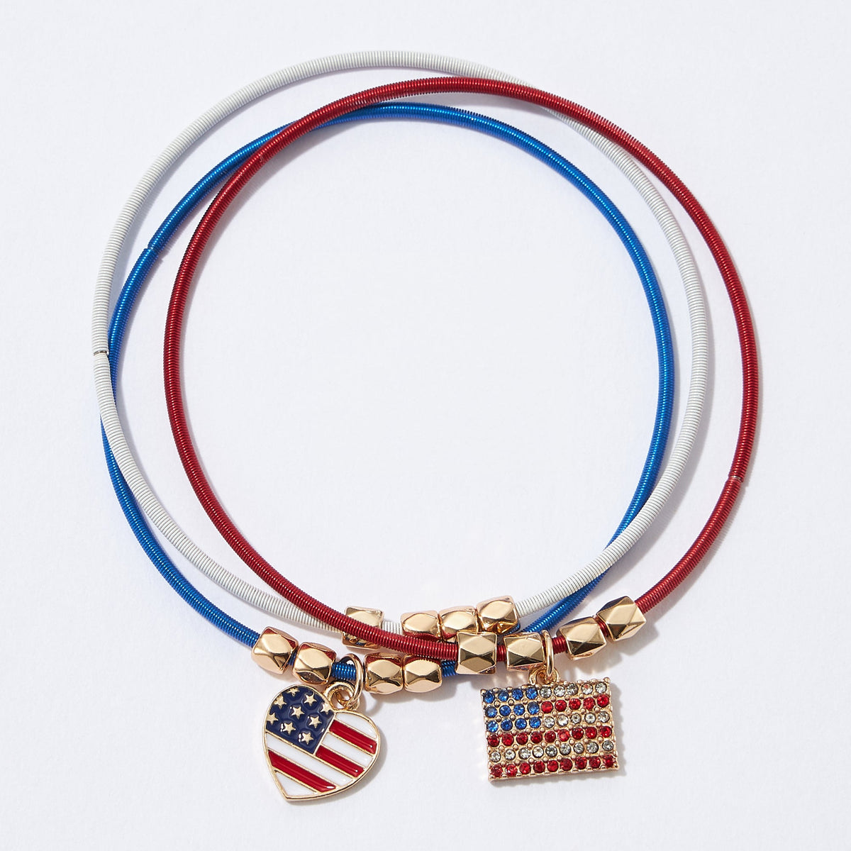 American Flag Guitar Strings Bracelet