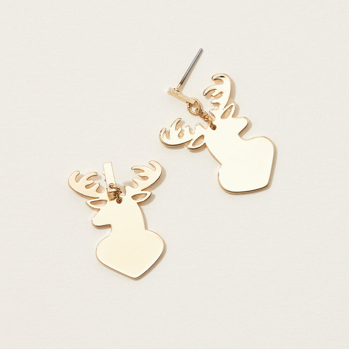 Reindeer Cut Out Small Dangle Earrings