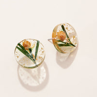 Pressed Flower Stud Earrings