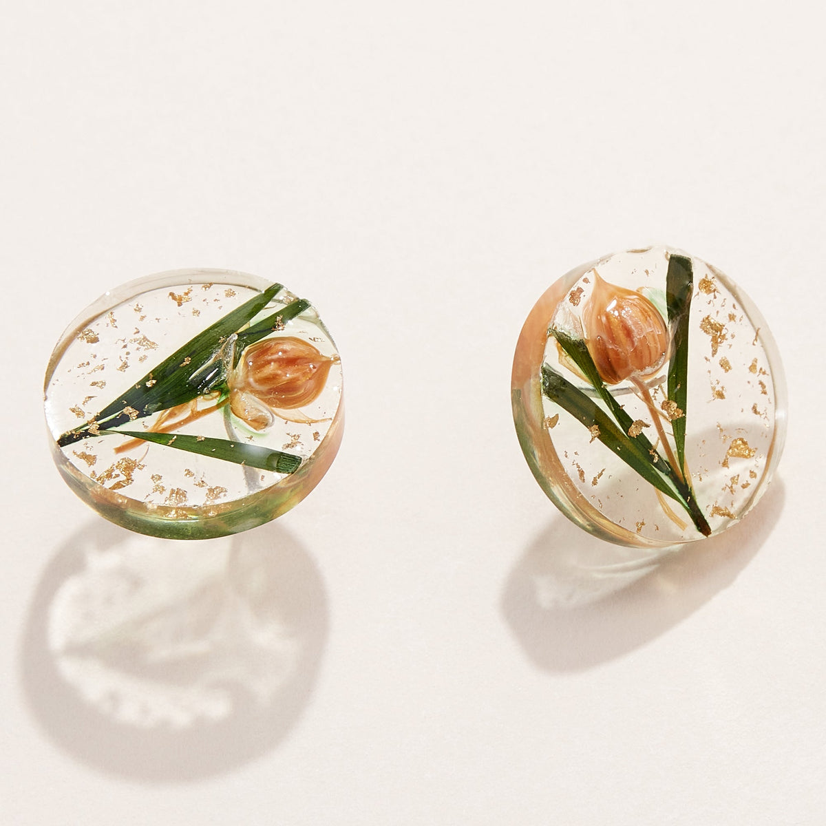 Pressed Flower Stud Earrings