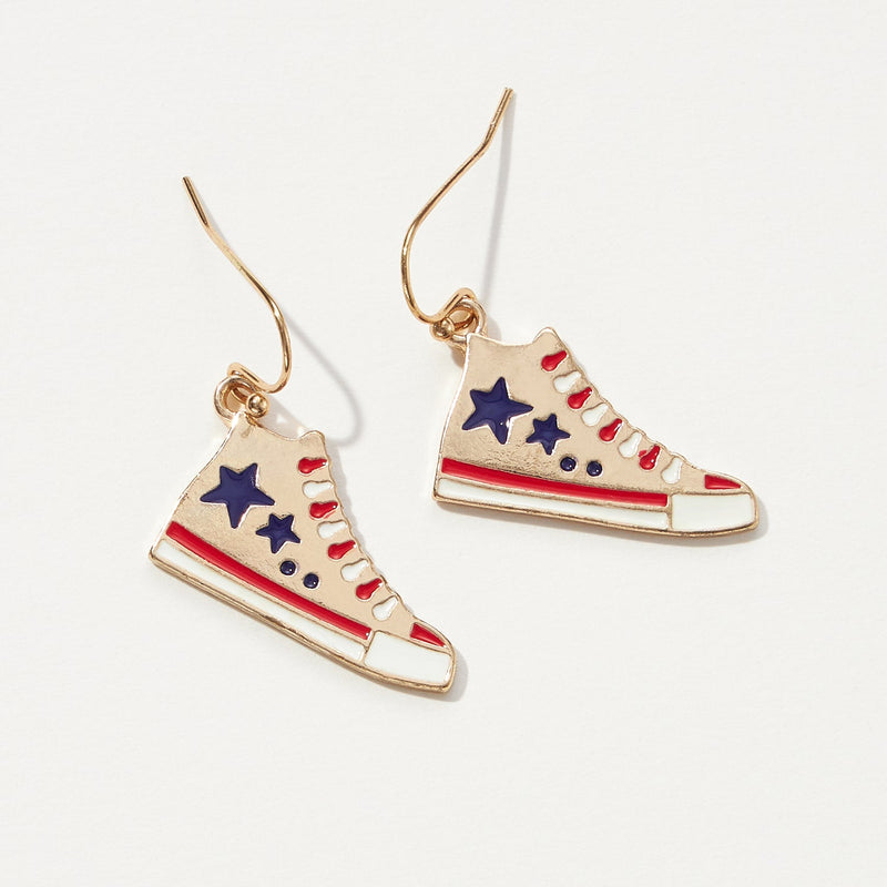 Stars and Stripes Shoes Drop Earrings