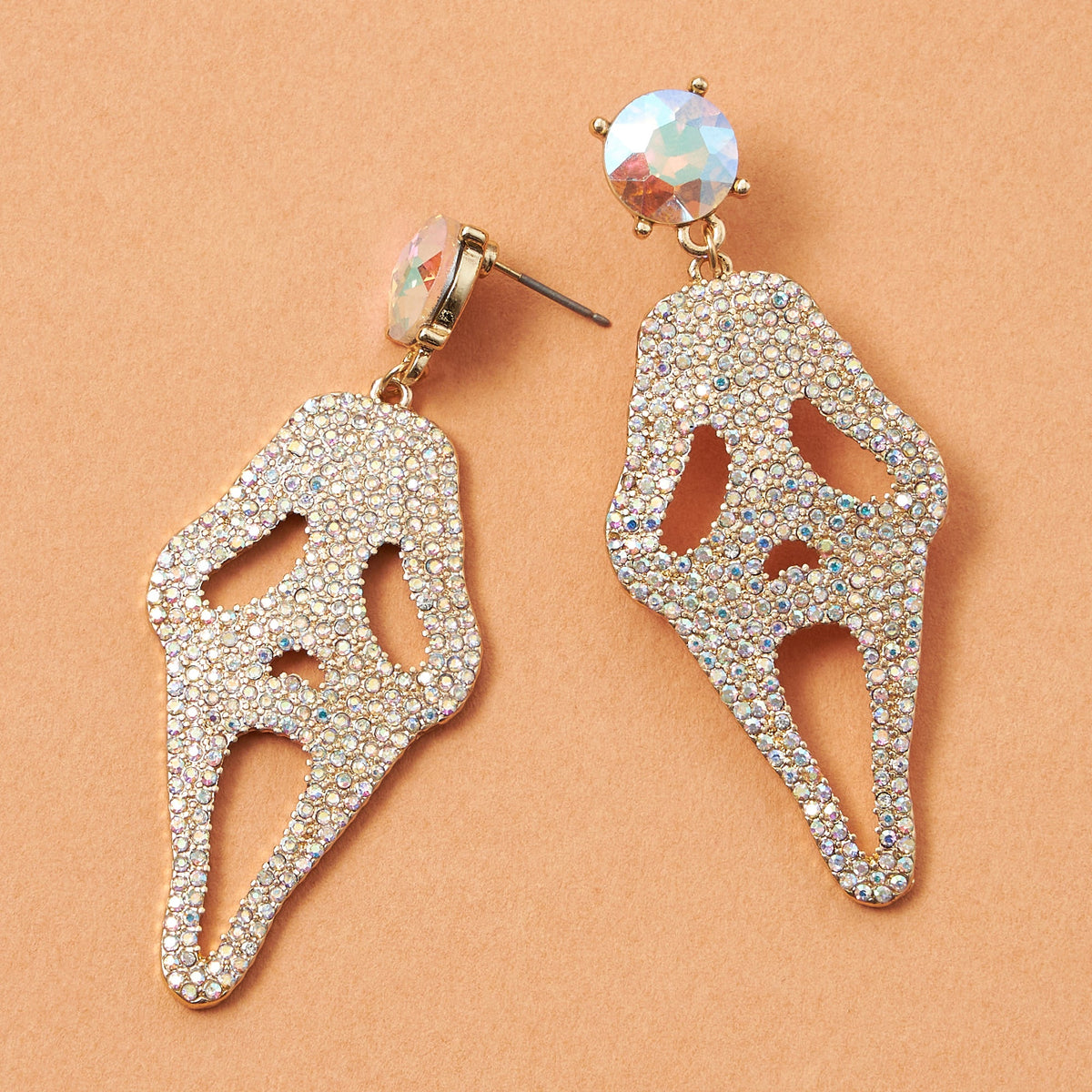 Scream! Rhinestone Drop Earrings