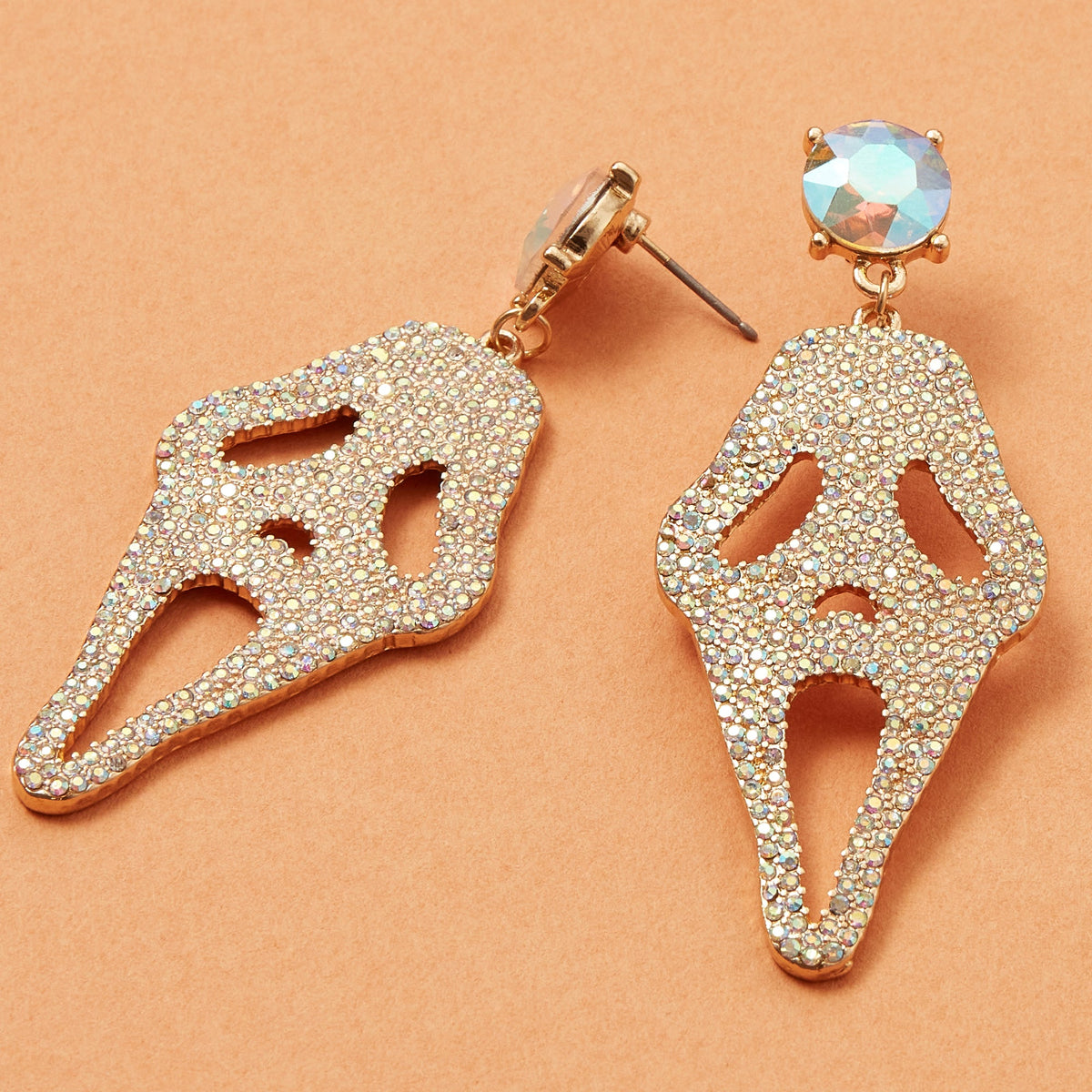 Scream! Rhinestone Drop Earrings