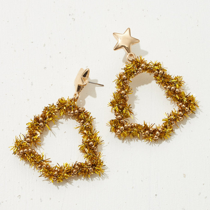 Christmas Tinsel Tree Ornament Earrings